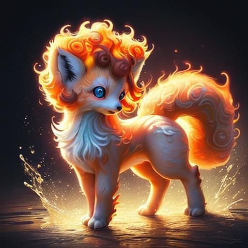 Hyperrealistic Vulpix in Splash Art Style