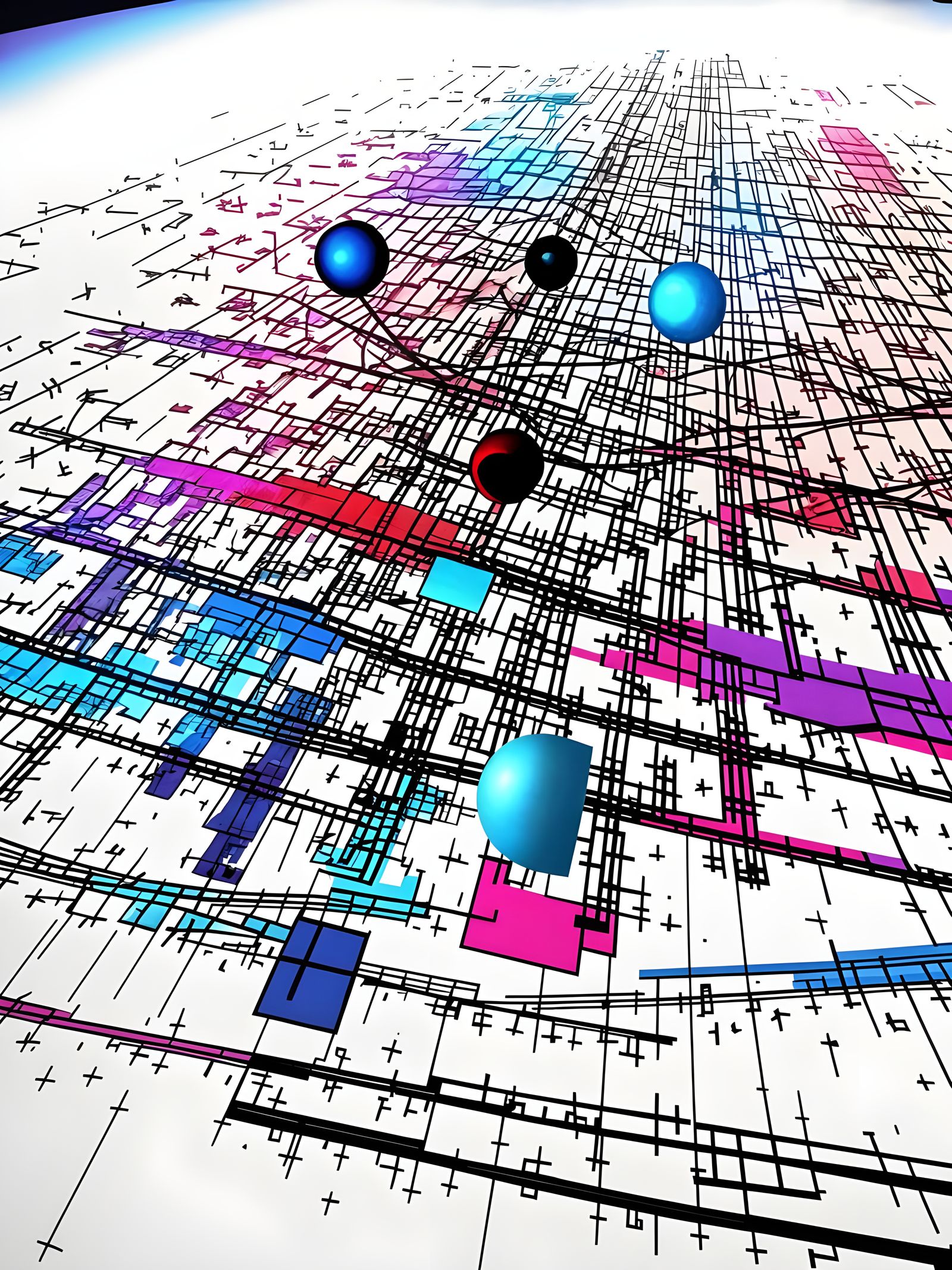 Abstract Cityscape in Colorfield Style