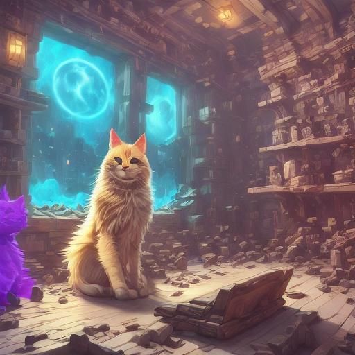 Cute Cartoon Girl on Moon in Anime Style