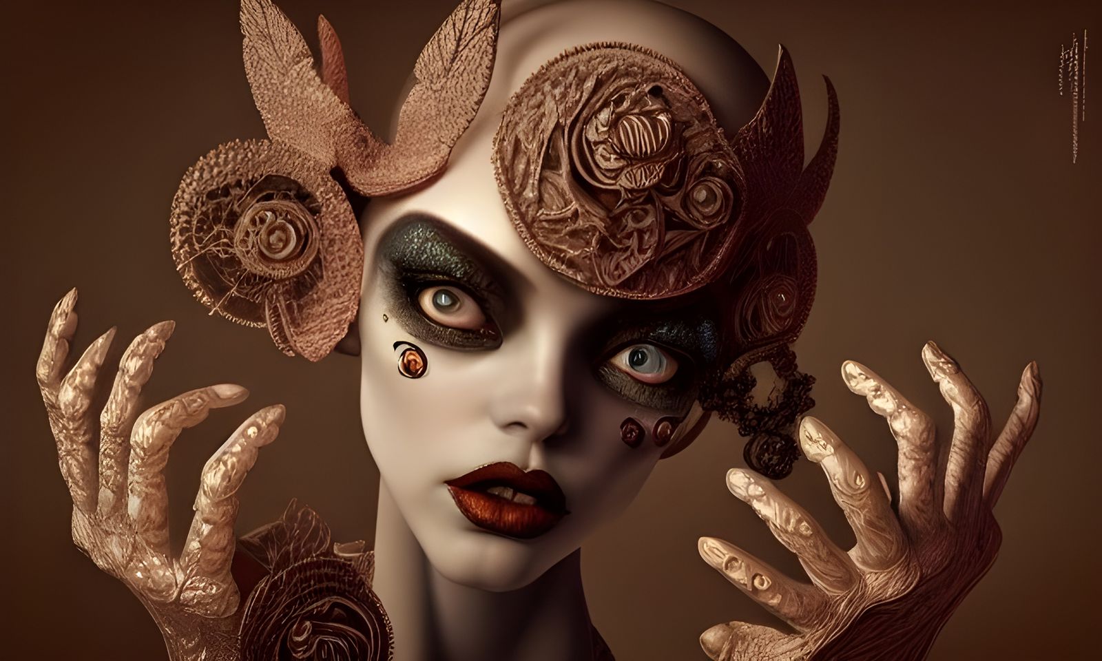 Detailed Mime Portrait in Vibrant Costume