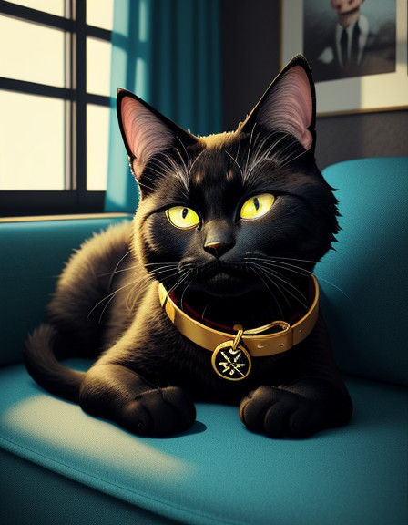 Whimsical Claymation Cat Basks in Golden Hour