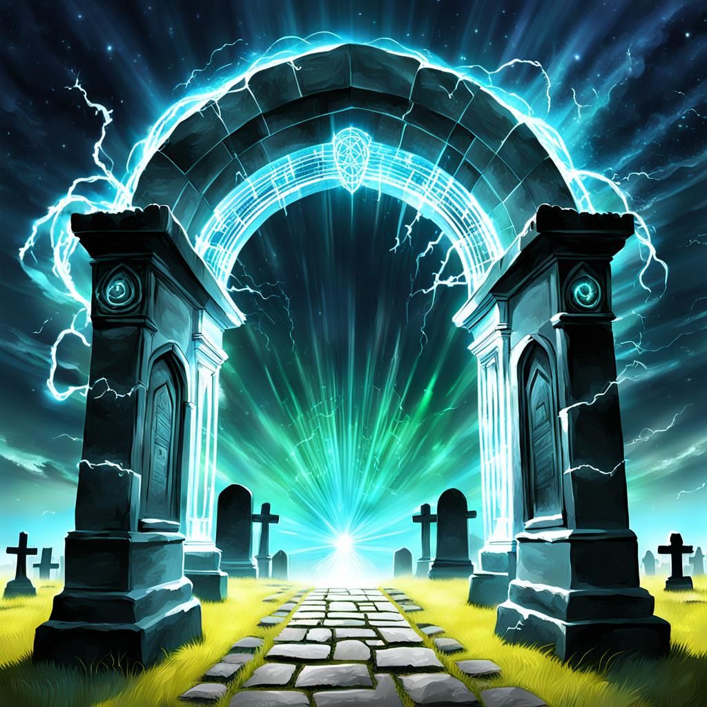 Ethereal Energy Field Over Graveyard Portal