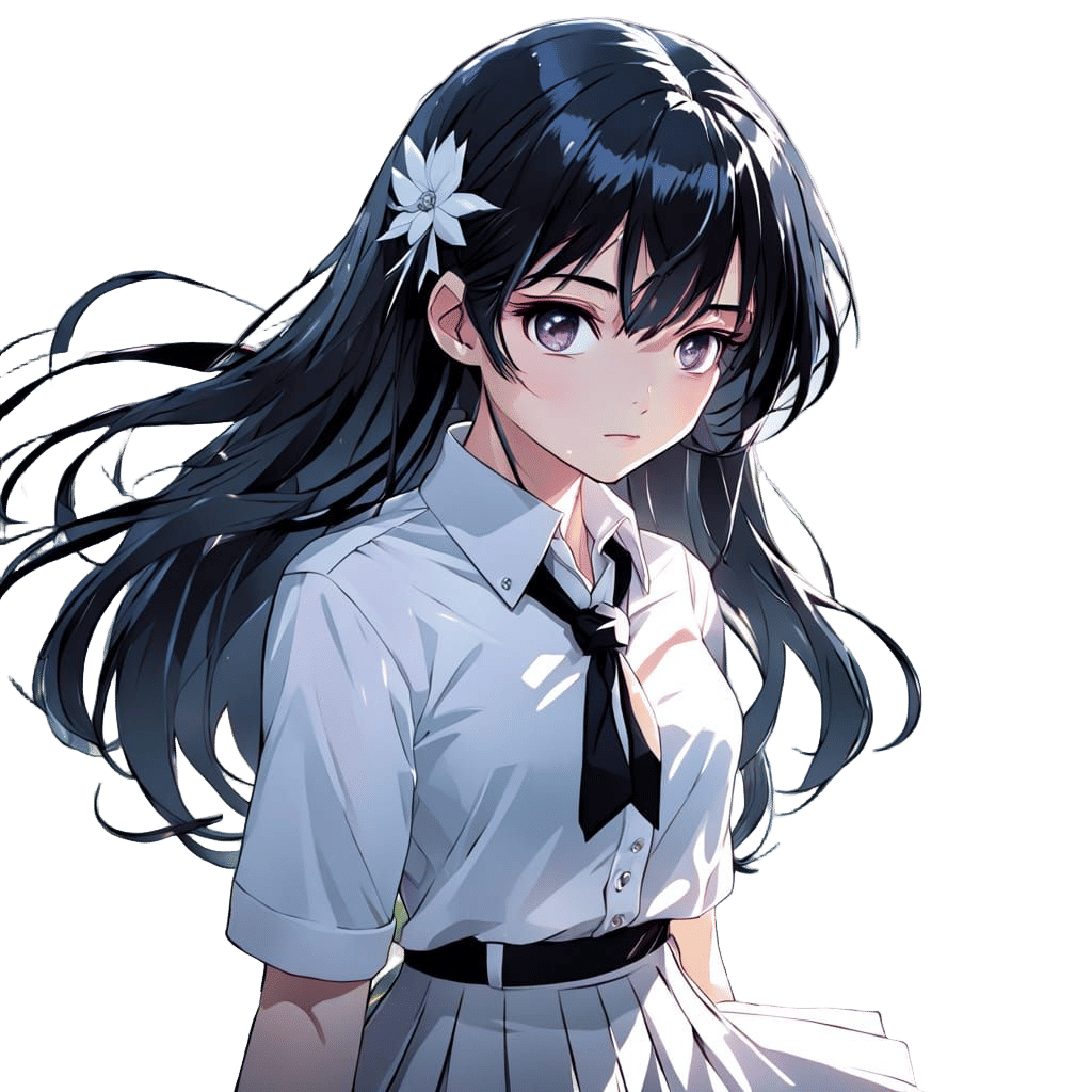 Elegant Anime Girl in Refined Innocence