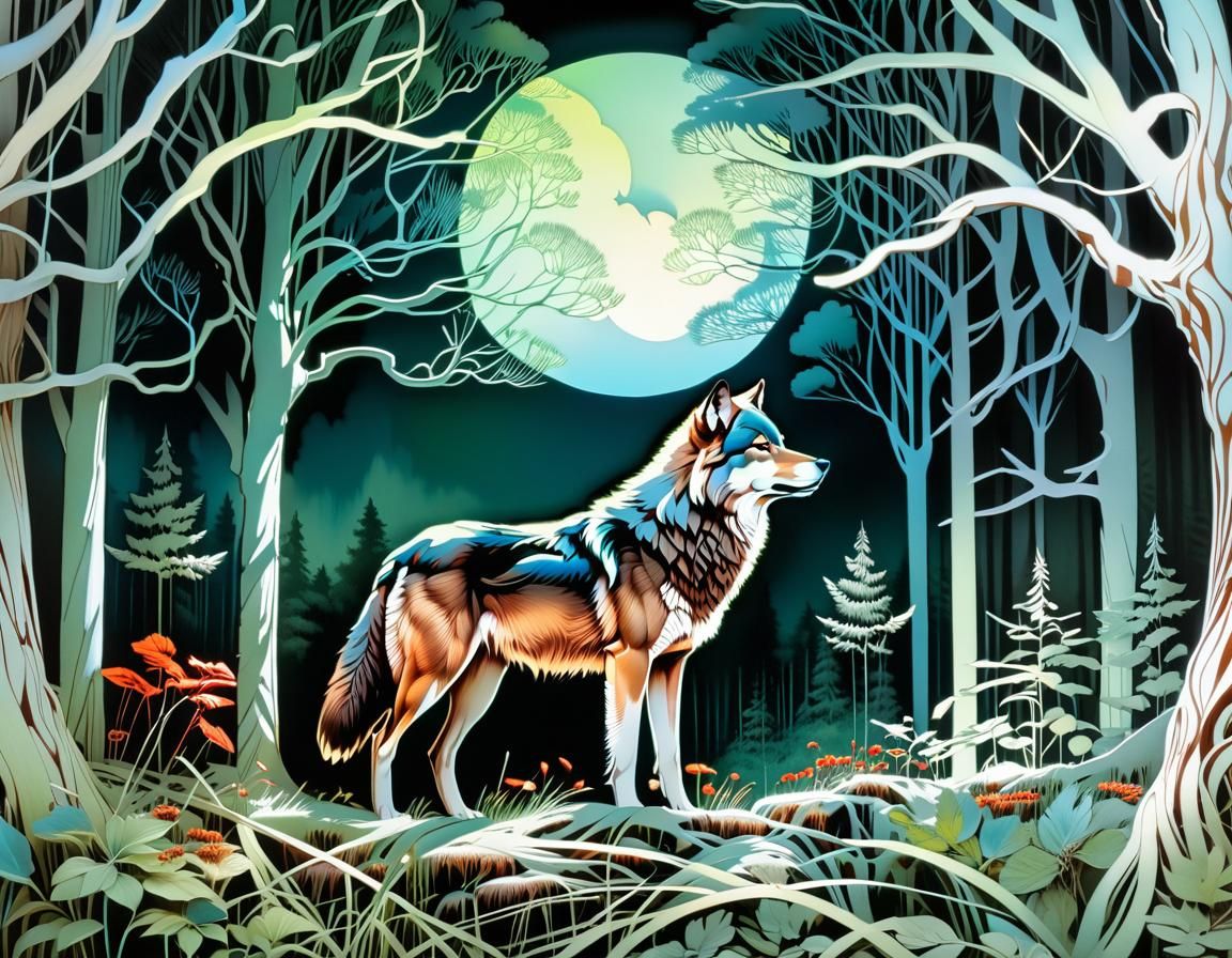 Wolf on a Glade