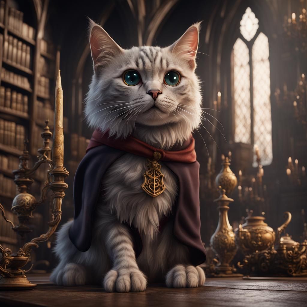 Harry Potter Cat: Detailed Fantasy Concept Art