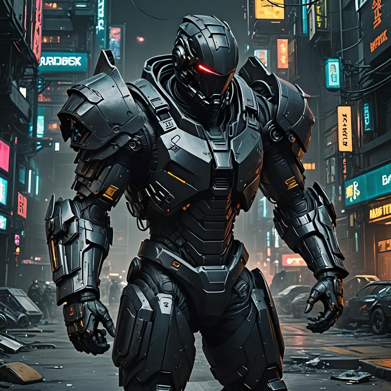 Cyberpunk Armored Figure Delivers a Punch