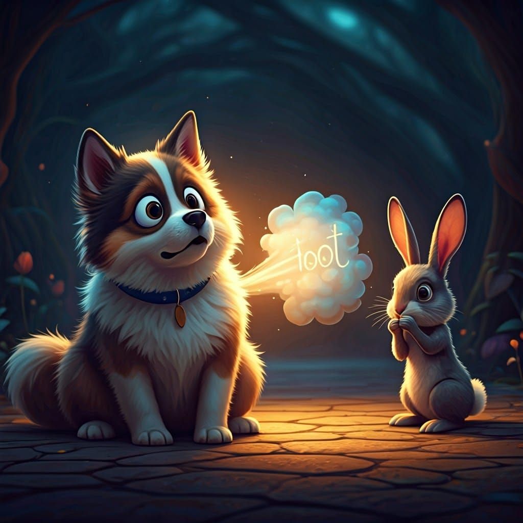 A ridiculously cute dog farting