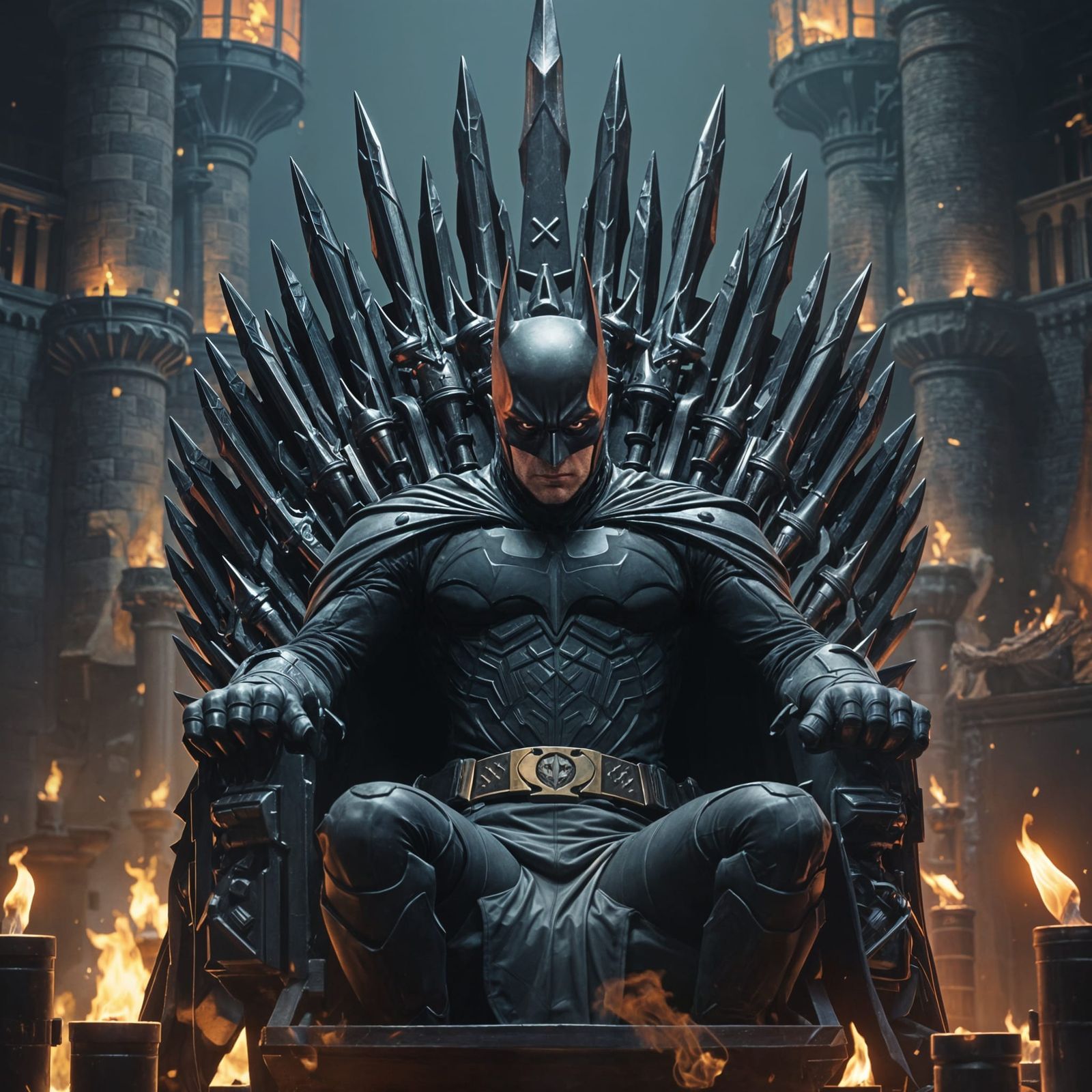 Batman in Dark Throne Scene, Game of Thrones-Inspired
