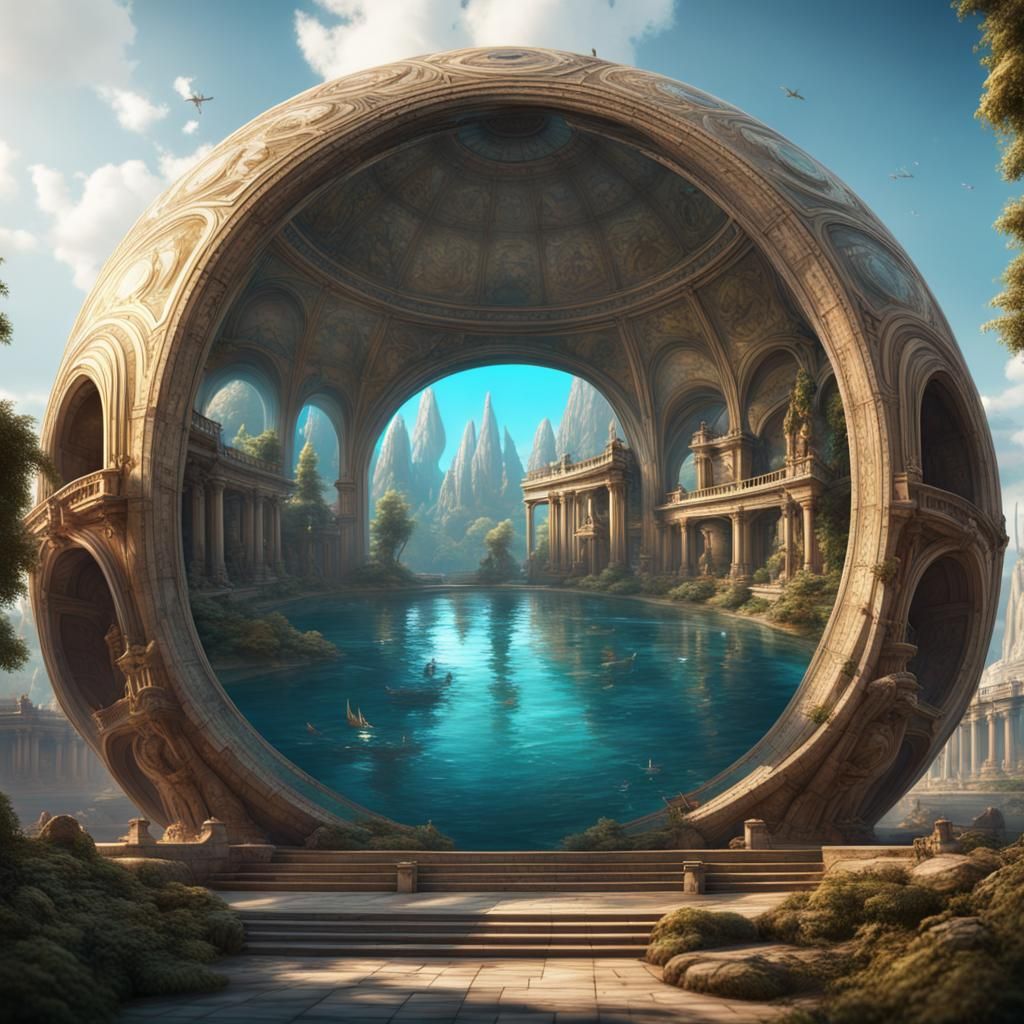 Aquatic Monuments in a Glass Sphere