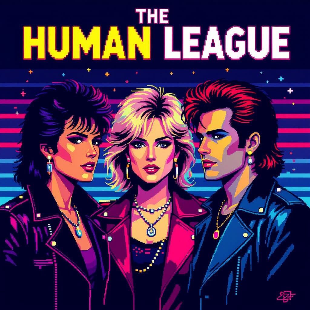 Pixel Art Portrait of The Human League Band