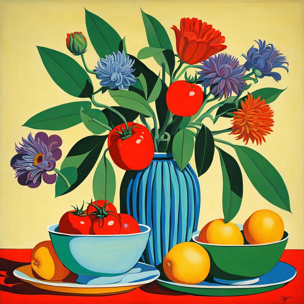 Vibrant Pop Art Still Life Collage