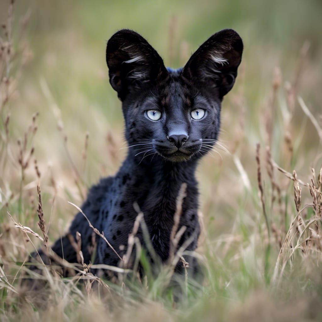 Fine-Tuned Model – Melanistic Serval 14 – 1:1 Format