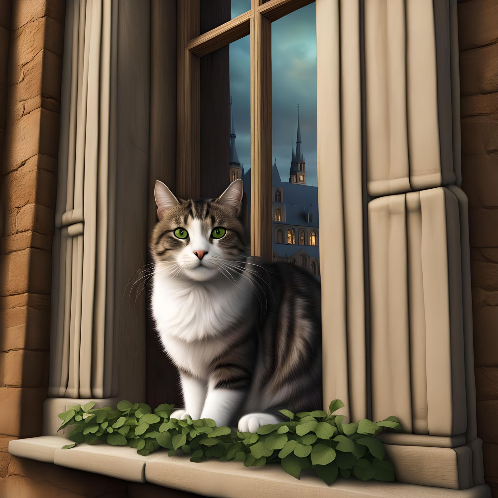 Cat Portrait in the Style of Van Eyck