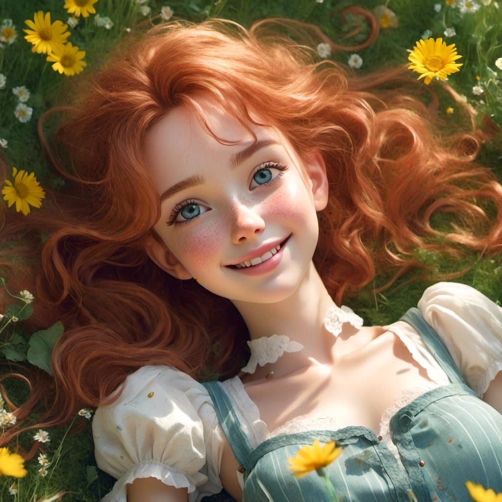 Photorealistic Anime Girl at Picnic in 2.5D