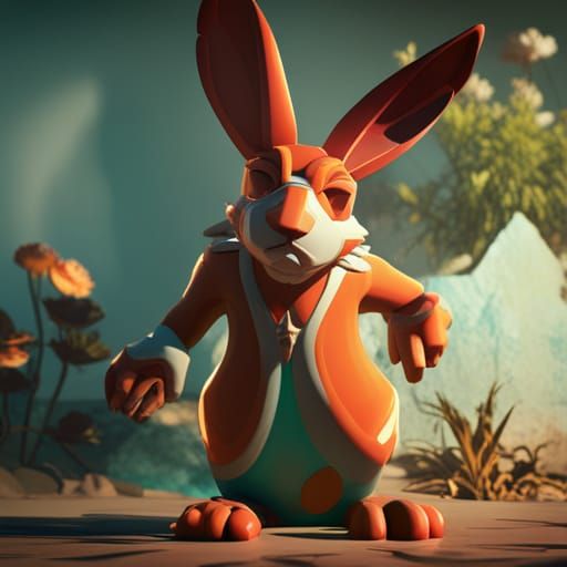 Rabbit Concept Art in Dynamic Lighting
