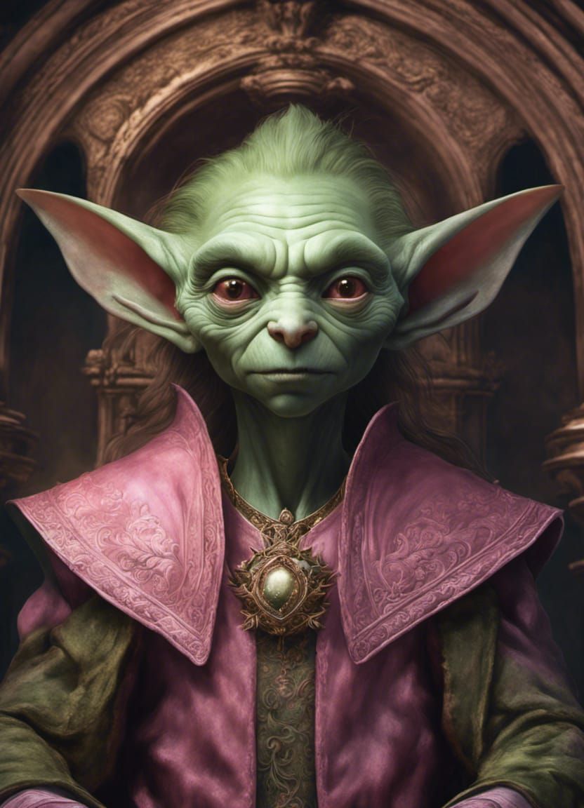 Goblin Scholar Portrait in Detailed Fantasy Art