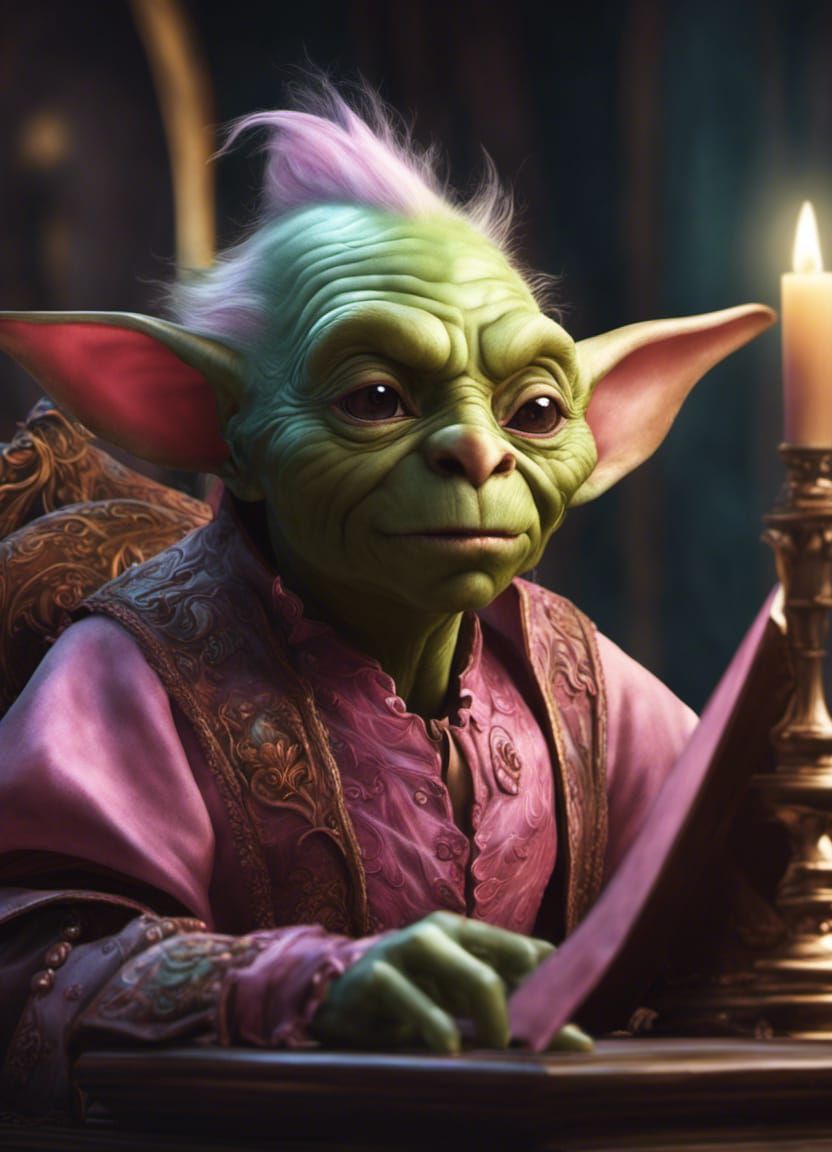 Goblin Scholar Portrait in Detailed Fantasy Art