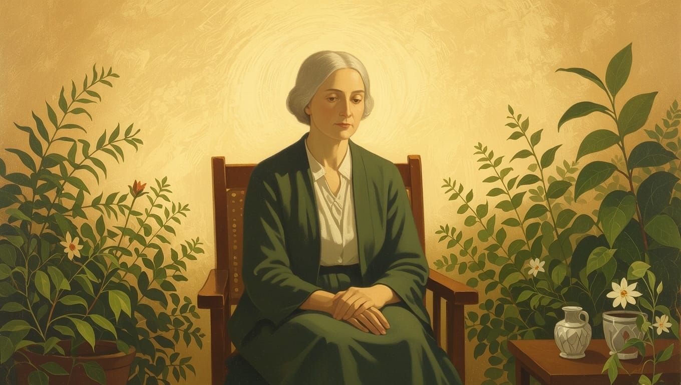 Ethereal Caregiver in Golden Sanctuary