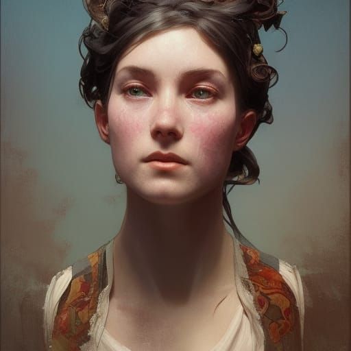 Victorian Woman Portrait in Digital Art Style