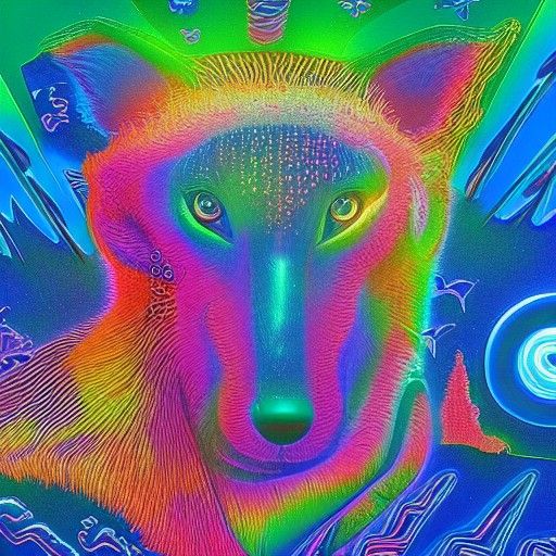 Cosmic Animals in Holographic Astral Illustration