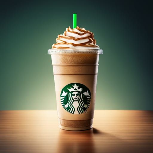 Hyperrealistic Starbucks Frappuccino Bottle, Cinematic Light...