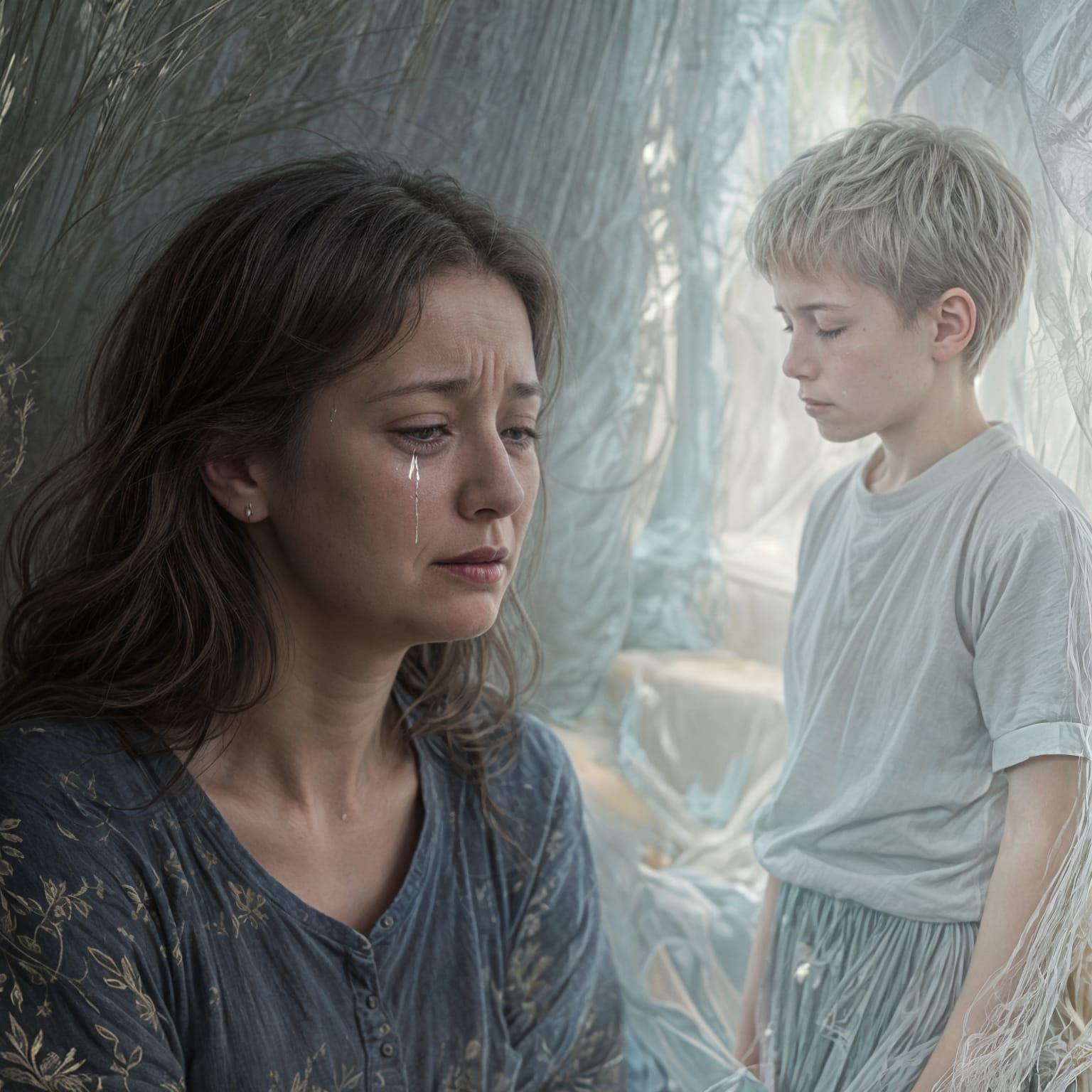 Grieving Mother Lost in Son's Memory