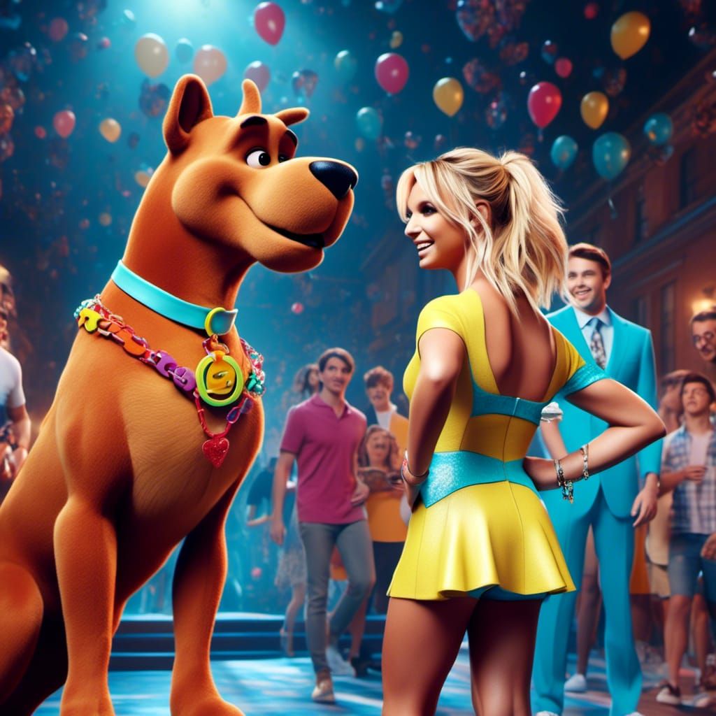 Britney Spears and Scooby-Doo in Colorful 8K