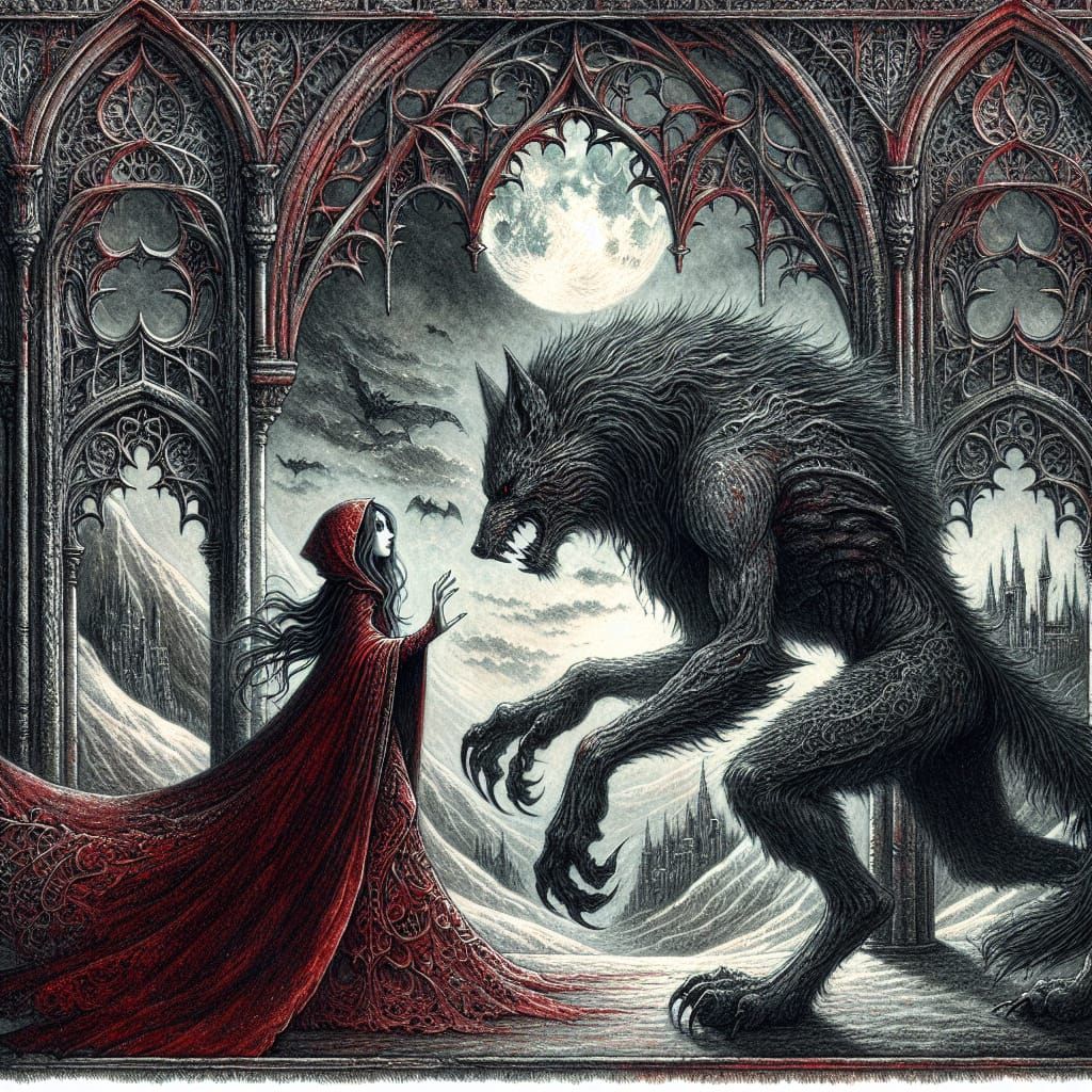 Vampire and Werewolf Battle in Grimdark Realm