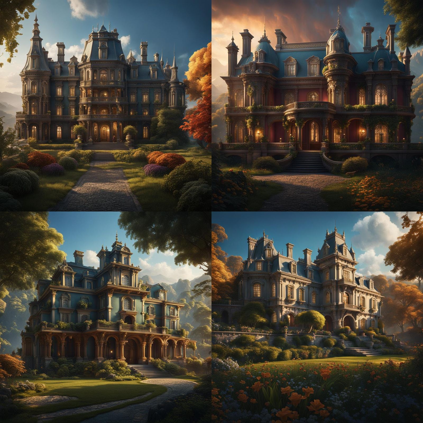 Aristocratic Family Estate: Detailed Matte Painting