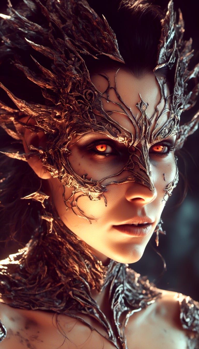 Vulnerable Demon with Wings in Dark Fantasy Art