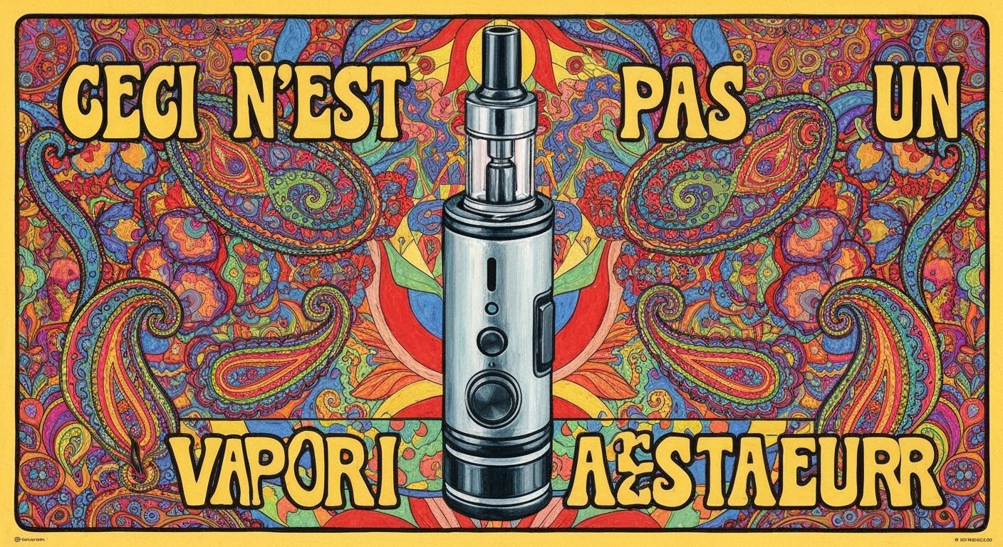 Psychedelic Vaporizer Art Poster with Surreal Text