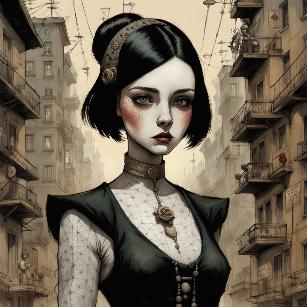 Girl in Art Brut Style