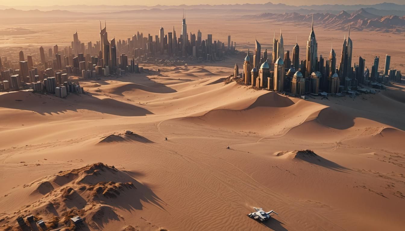 City on Sand Dunes: Digital Matte Painting