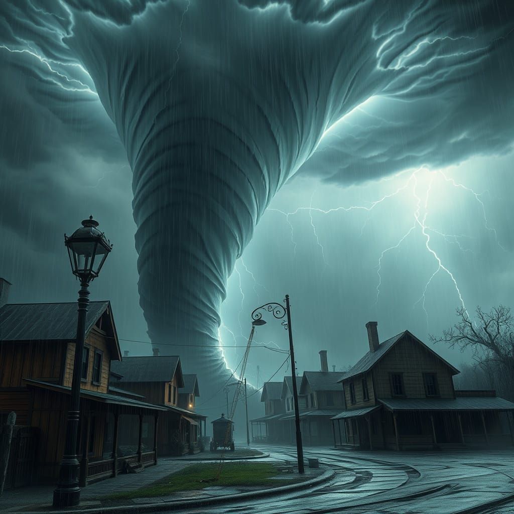 Majestic Tornado Unleashes Destruction on Rural Landscape in...