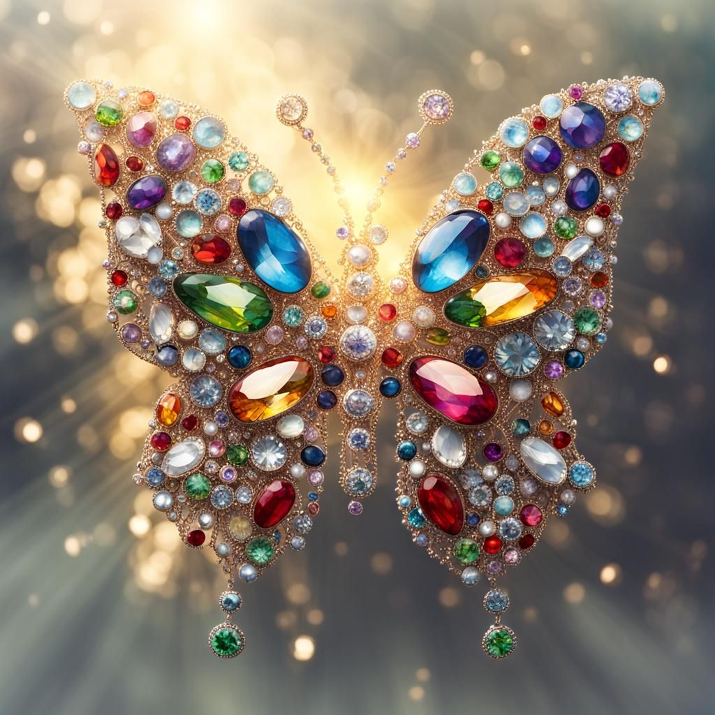Jeweled Butterfly in Divine Sunshine