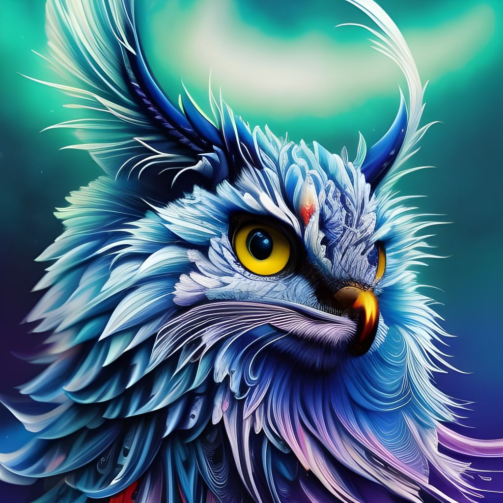 Crystalline Gryphon: Fractal Ice Art