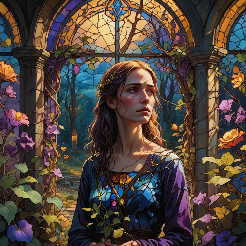 Heartbreak in a Mystical Garden: Art Nouveau Style