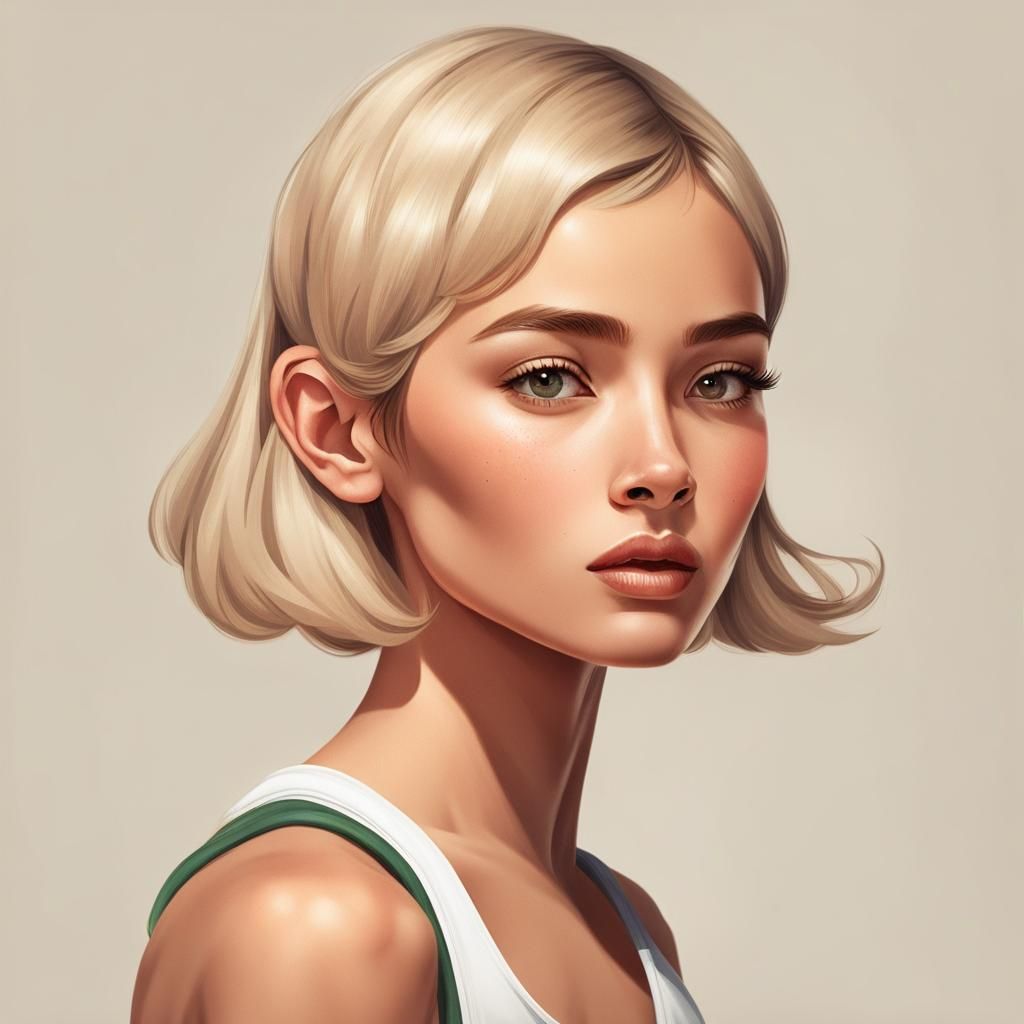 Athletic Woman with Hourglass Figure in Cinematic Style