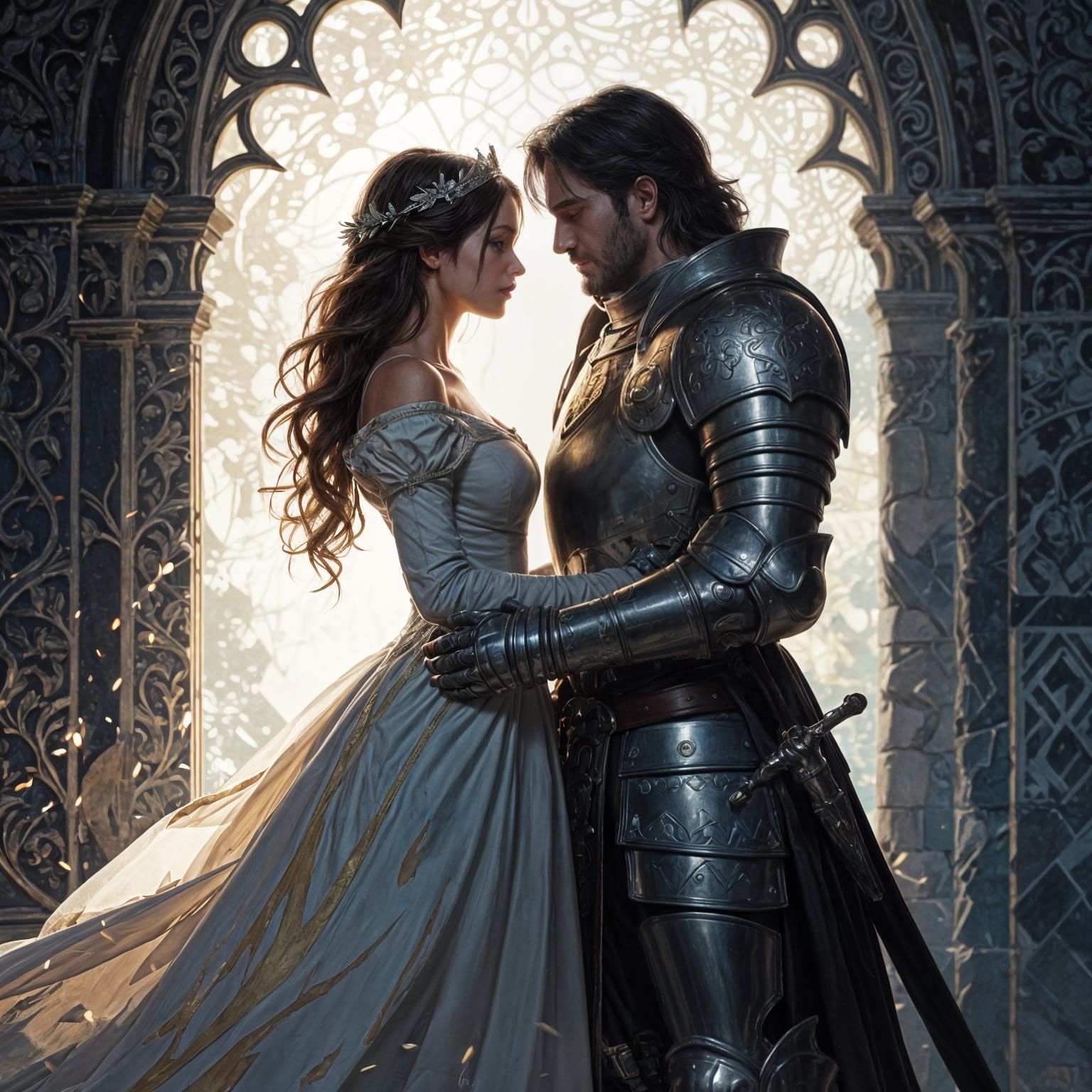 Medieval Knight and Princess Parting Concept Art