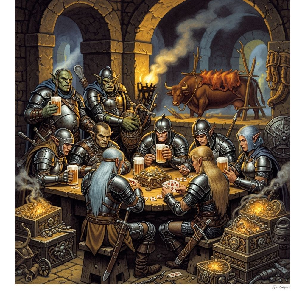 Fantasy Mercenaries Gamble in Dragon Hoard Tomb