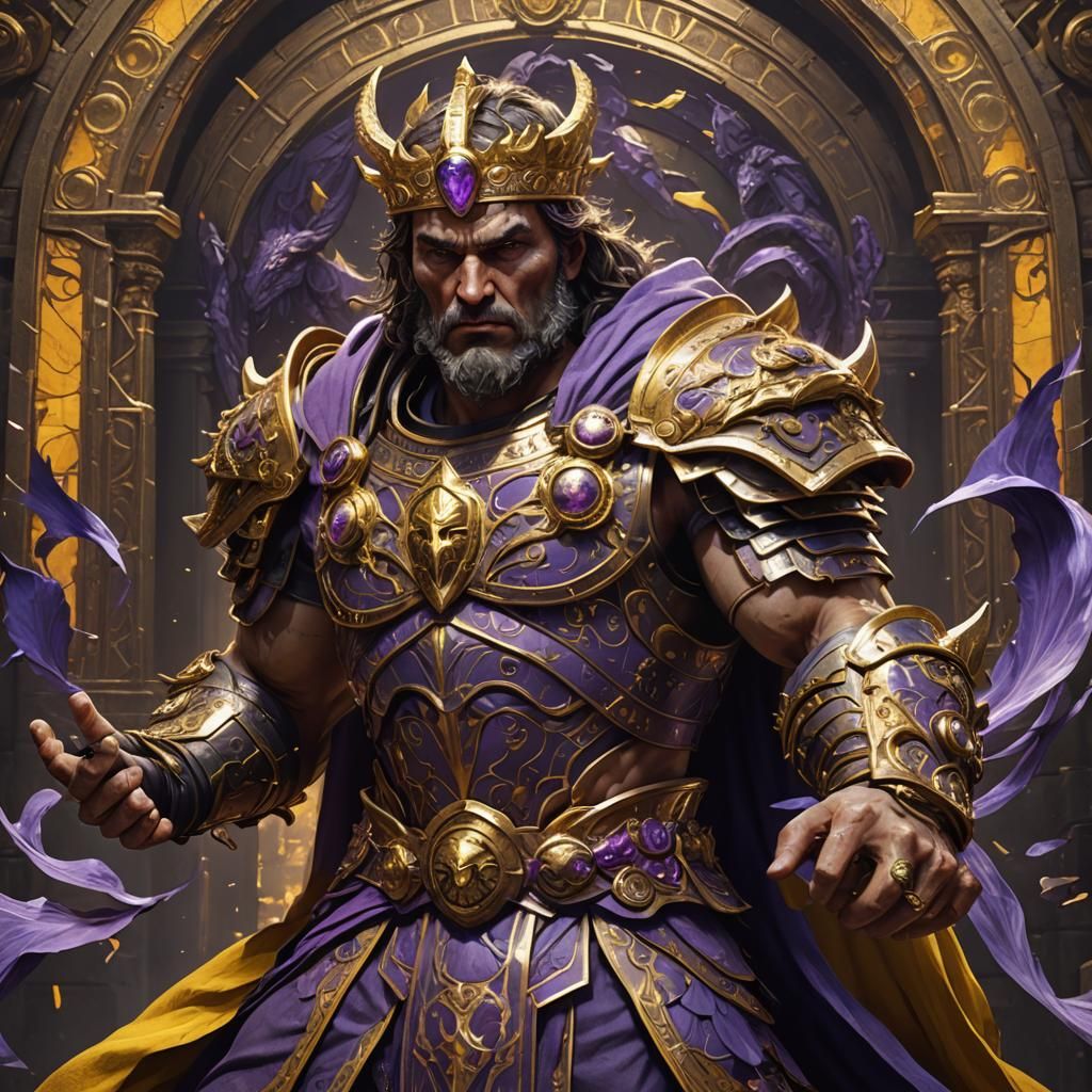 Roman King Battles Mythical Monster in Dark Fantasy