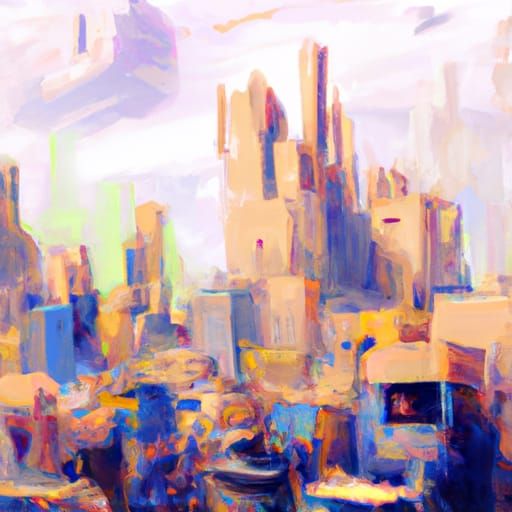 Retro Post-Apocalyptic City in Fluxus Style