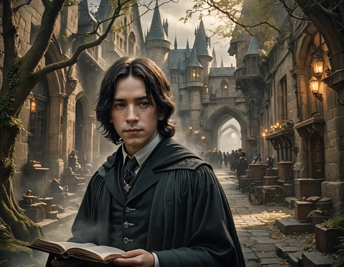 Young Snape's First Day: A Steampunk Fantasy Portrait