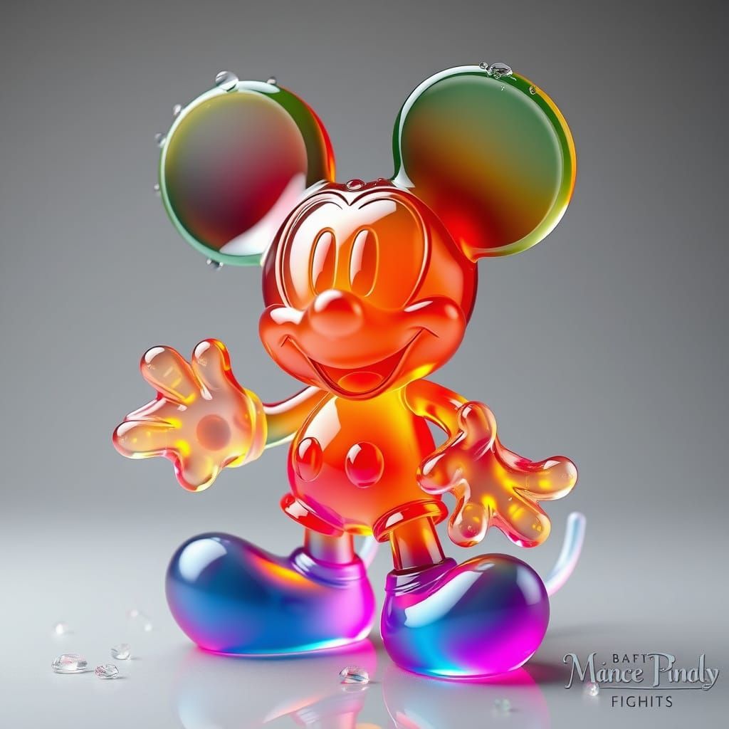 Mickey Mouse Jelly Sculpture in Whimsical Style