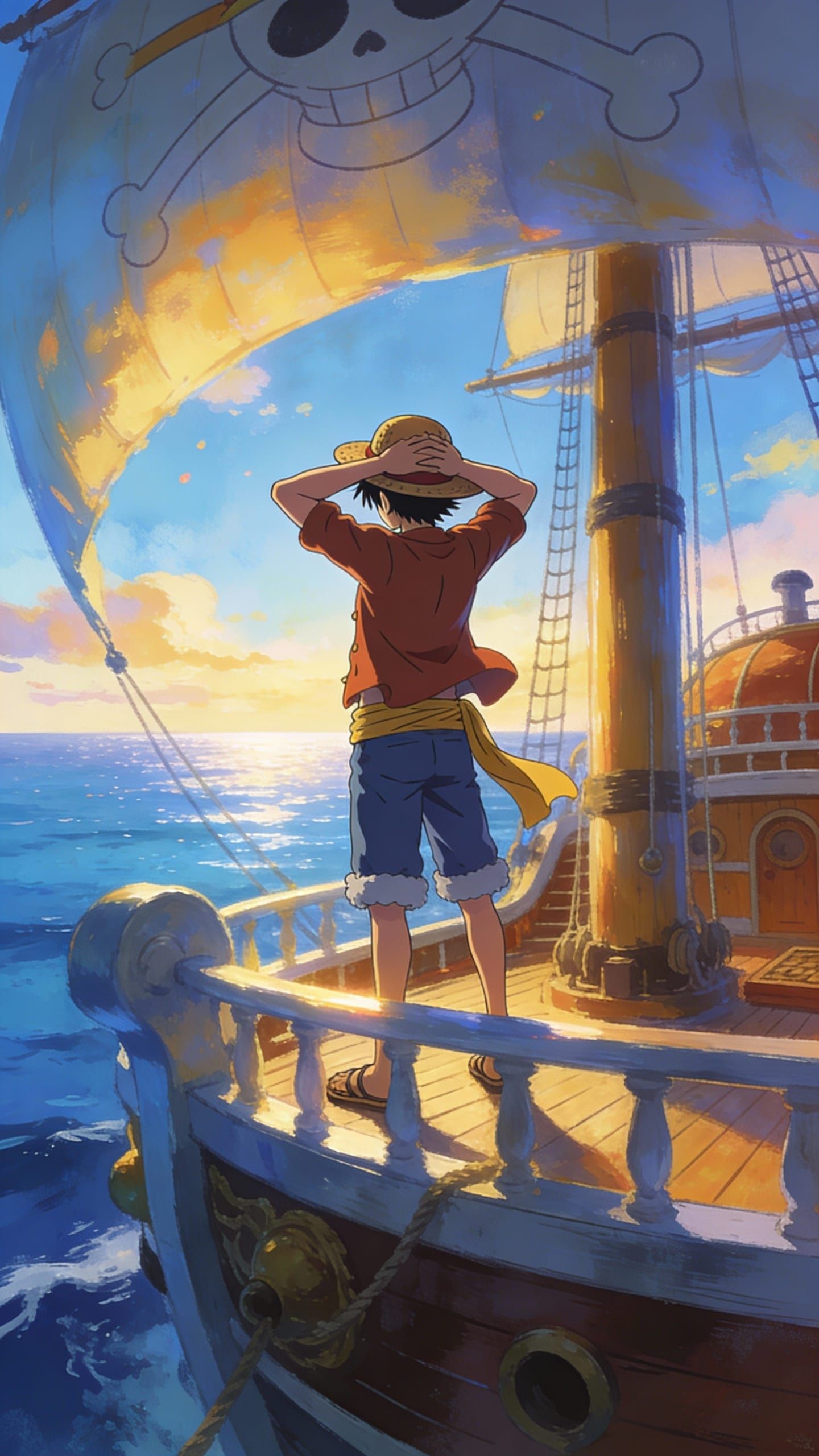 Luffy Contemplating the Horizon on the Thousand Sunny