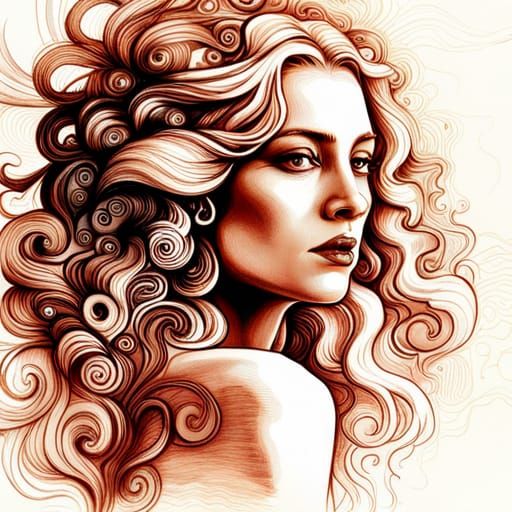 Beautiful Bohemian Woman Dancing: Intricate Pencil Sketch