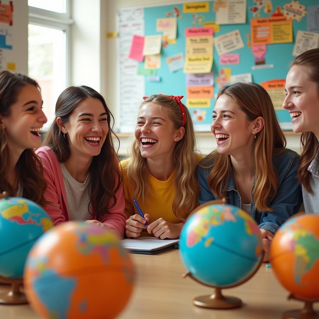 Teenagers Learning Languages and Having Fun