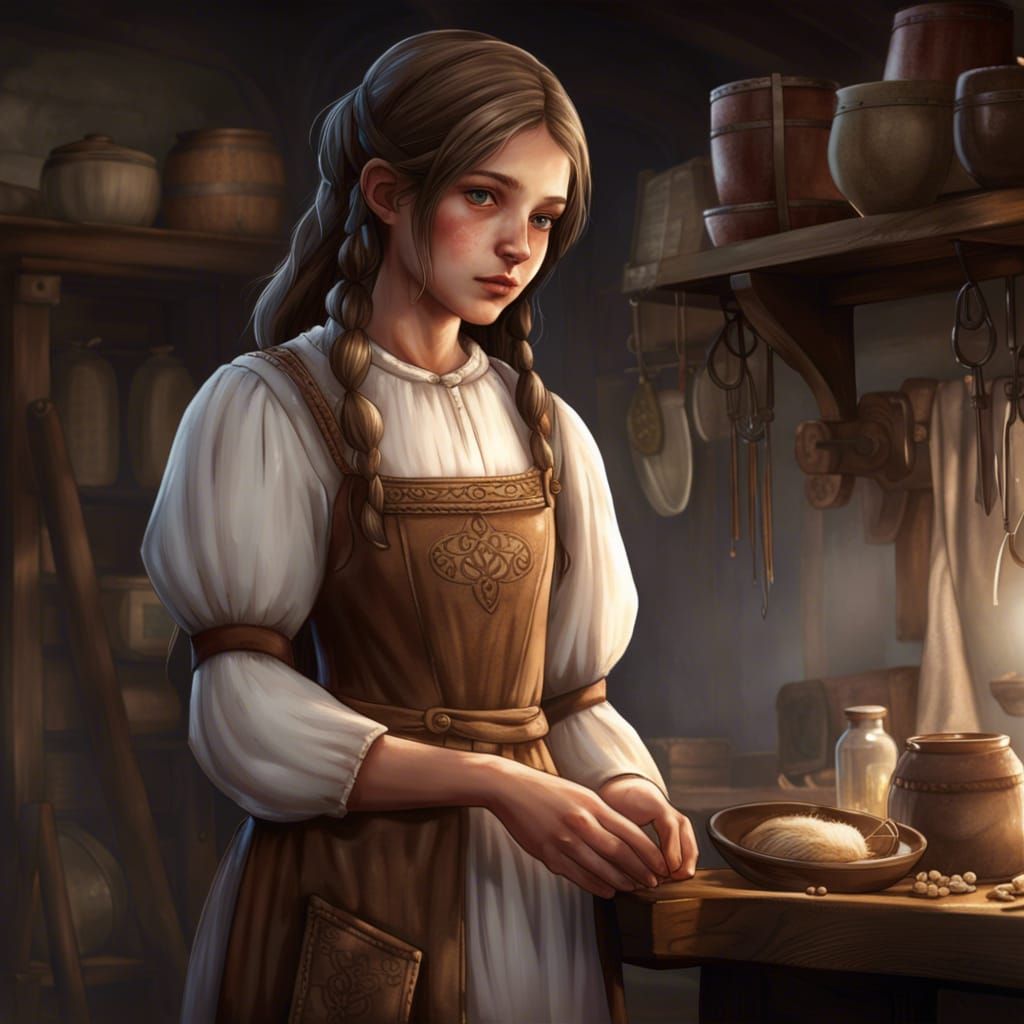Medieval Servant Girl in 8k Resolution