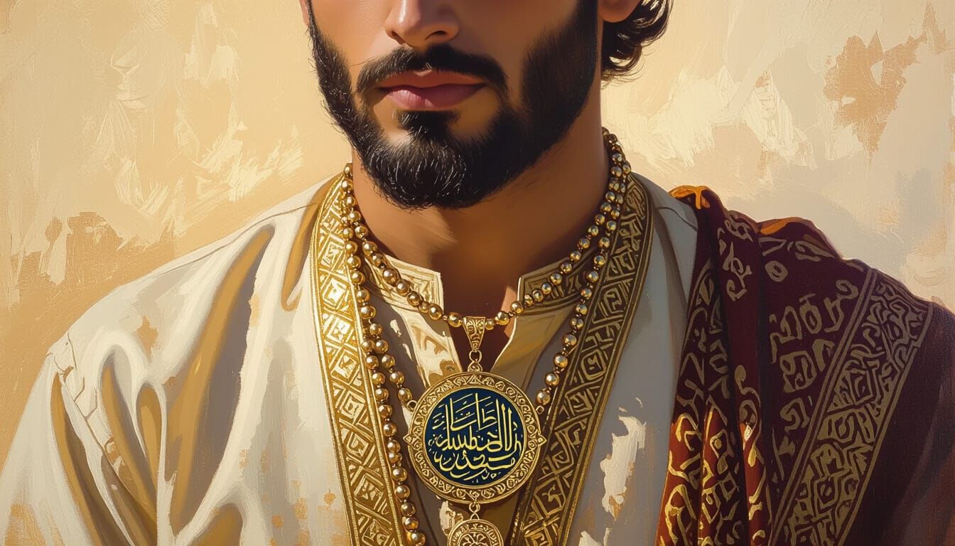 Devout Man Wears Sacred Nad-e-Ali Prayer Necklace