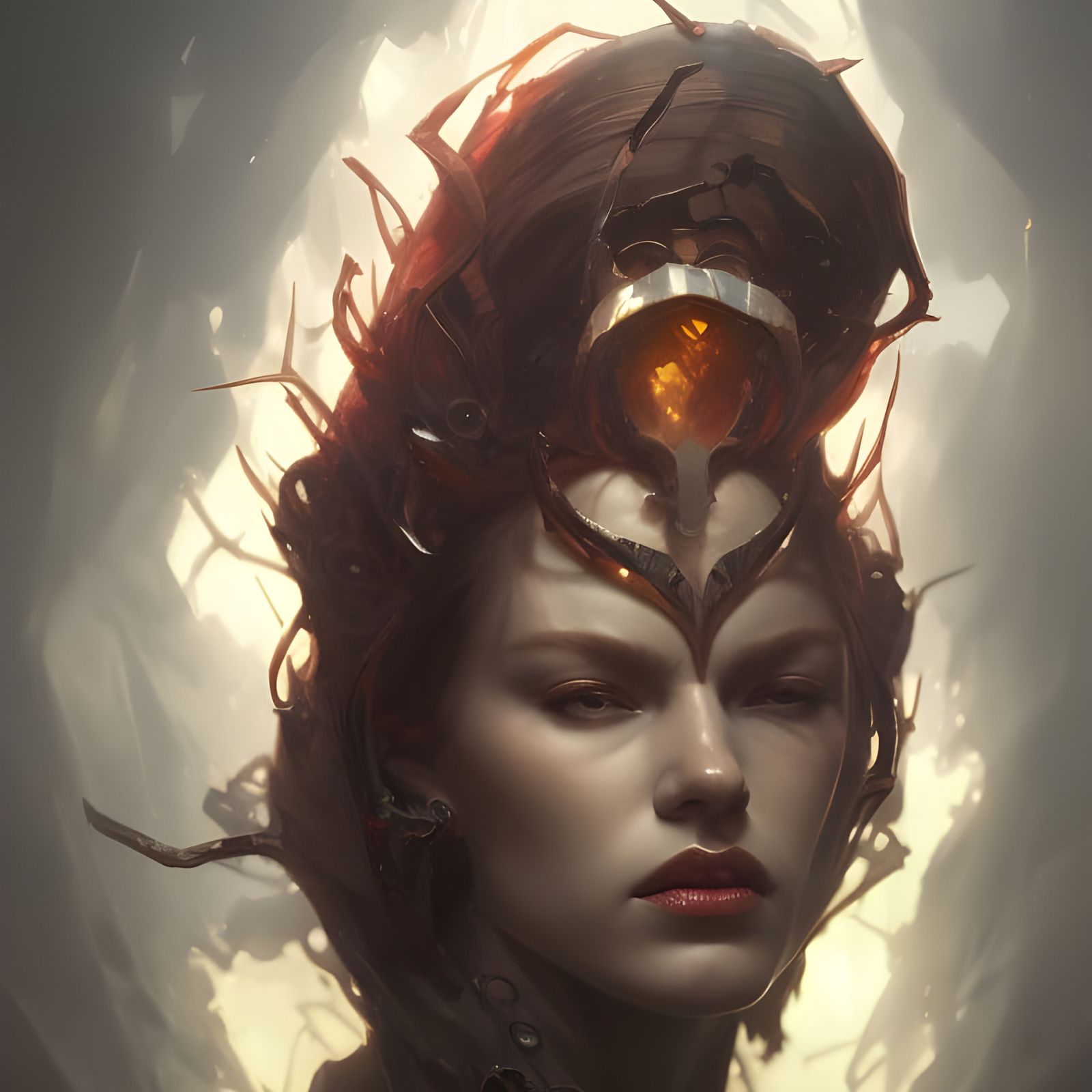 Queen of Pain Portrait in Comic Book Art Style
